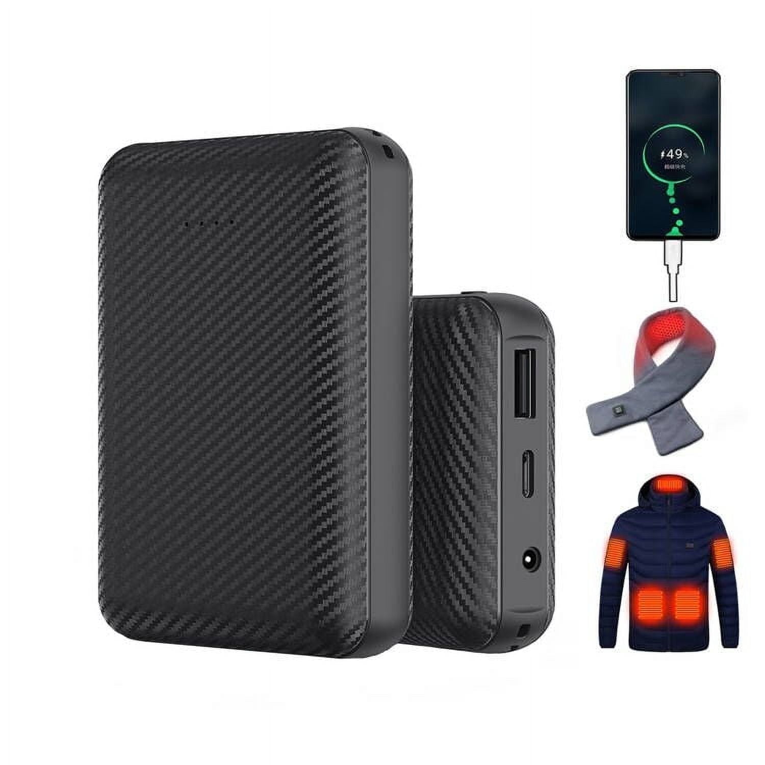 7.4V Portable Charger, 1 Pack 3A USB 3.8mm DC Ports(Comes with a 4.0 mm adapter Cable), 20000 mAh Charging Battery Pack for Cell Phone and Heated Vest,1P