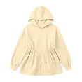 thumbnail image 6 of ZACPNCV Girls Zip Up Hoodie Sweatshirt Kids Drawstring Waist Cinched Hoodie Casual Long Sleeve Loose Hooded Sweatshirt Coat with Pockets 5-6 Years, 6 of 6