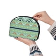 thumbnail image 6 of YFYANG 2 Piece Women's Portable Makeup Bags, Green Retro Abstract Decoration Clutch Travel Toilet Bags Cosmetic Organizer, 6 of 7