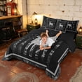 thumbnail image 4 of Manfei Woodland Deer Moose Twin Bedding, Retro US Flag Bedding Comforter Set, Black Grey, Black Reversible 7pcs, 4 of 6