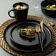 thumbnail image 4 of Arora Skugga - Vajilla Redonda De Gres De 16 Piezas, Juego De 4 Platos Llanos, Platos Laterales, Tazones De Cereales, Tazas, Negro Mate (472979), 4 of 5