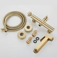 thumbnail image 6 of Brushed Gold Bidet Toilet Handheld Bidet Spray Brass Hot and Cold Bidet Faucet Shattaf Shower Sprayer with Hold Hose,8.5cm Hole Distance, 6 of 7