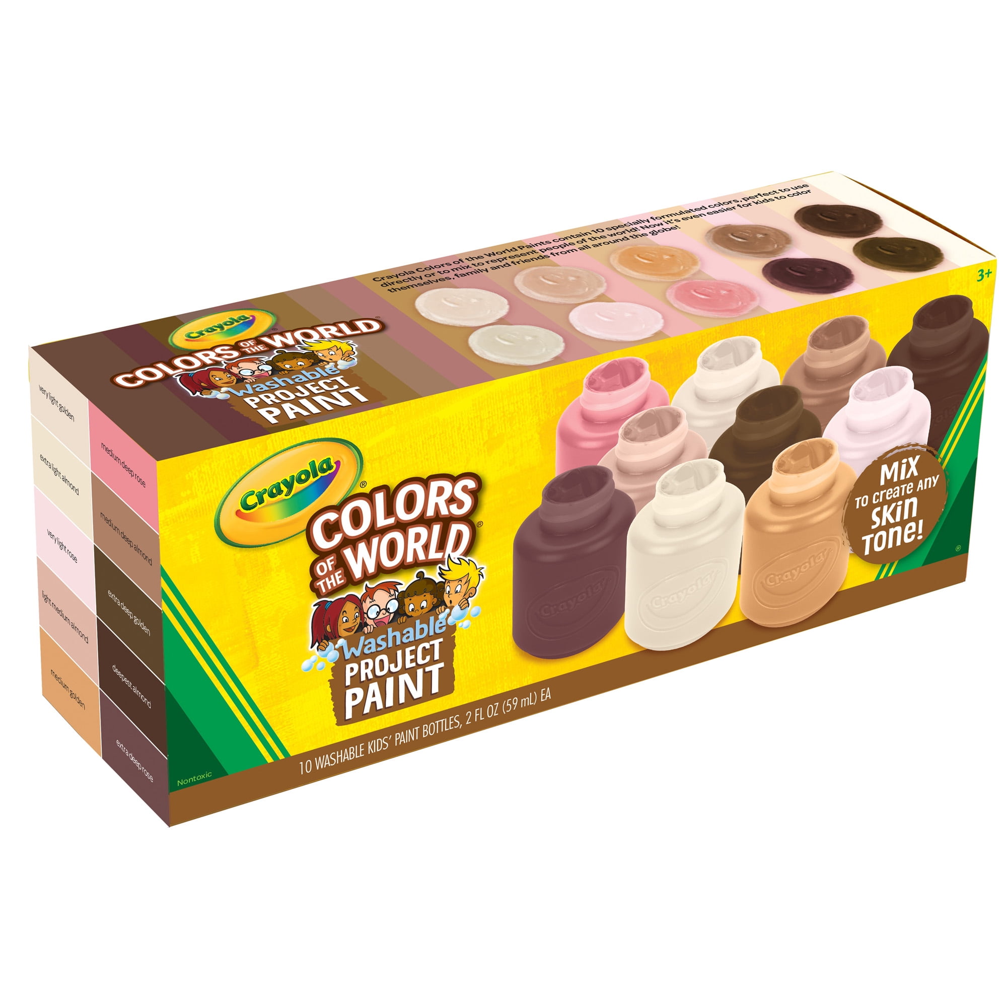 Crayola Colors of the World Project Paint, 2oz Jars, 10 Per Pack, 3 Packs