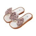 thumbnail image 2 of YHAJDS Kids Bow Floral Print Slide Sandals Soft Sole Summer Beach Flip Flops, 2 of 5