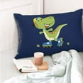 thumbnail image 6 of Disketp Pillow Covers Dino Playing Roller Skate Pattern Throw Pillow Case Cushion Covers,Cushion For Bedroom,Couch,Home-20"X30", 6 of 9