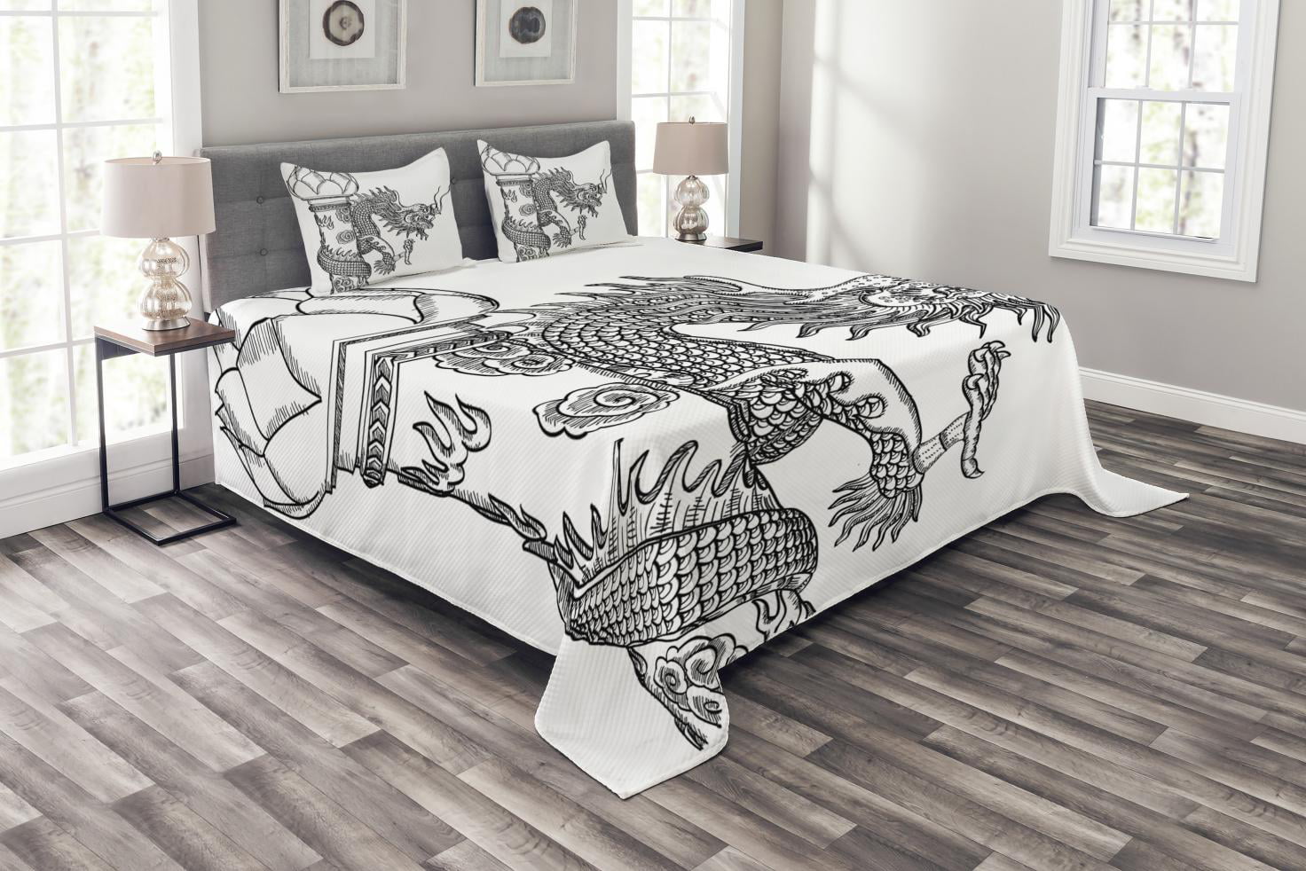 Quilted Teen Oriental Wall Hanging Medieval Embroidered Adult Gift Dragon Throw Bed Cover