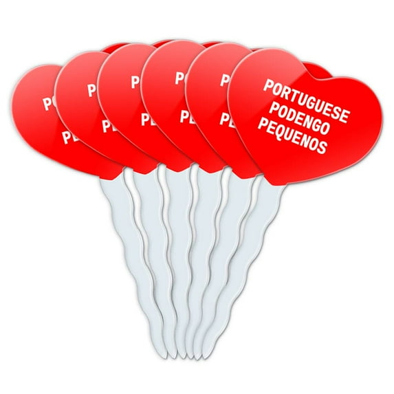 Portuguese Podengo Pequenos Heart Love Cupcake Picks Toppers - Set of 6