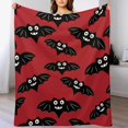 thumbnail image 2 of Manta de murciélago negro para Halloween, acogedora, cálida, bonita, ligera, para sofá, cama, para adultos, niños, adolescentes, regalo de 50 x 60 pulgadas, 2 of 6