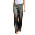 thumbnail image 1 of Pantalon Long à Bandage pour Femmes, Été, Décontracté, Ample, Imprimé, 1 of 7