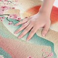 thumbnail image 3 of Peach Blossom Bathroom Rug Mat,18"x30" Red Sun Plush Bathroom Decor,Non Slip Soft Shaggy Microfiber Bath Mats for Tub Shower,Bathroom,Bedroom,Absorbent Water and Machine Washable, 3 of 4