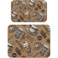 thumbnail image 1 of 2 Pack Coffee Maker Mat for Countertops, Dish Mat Drying Kitchen Mat Set 18 X 24+19.5x12Inch; Espresso Machine Mat Coffee Pot Mats for Kitchen Counter Ultra Absorbent and Non-Slip Coffee Pattern Pad, 1 of 5