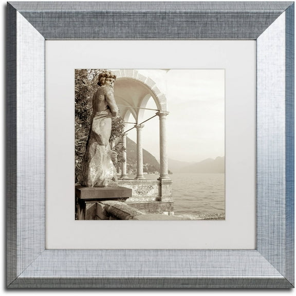 Trademark Fine Art "Giardini Italiano IV" Canvas Art by Alan Blaustein, White Matte, Silver Frame