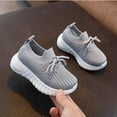 thumbnail image 3 of Dakaela Toddler Baby Boy Girl Shoes Breathable Mesh Tennis Walking Sneakers Little Kids Barefoot Slip on Sock Shoes Grey Size 10, 3 of 7