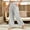 Gray wide leg trousers for women a1, variant on Cagogo Women Plus Size Wide Leg High Waisted Trousers with Pockets Solid Casual Streetwear Long Pants Summer Beach Lounge Trousers, Yellow 3XL