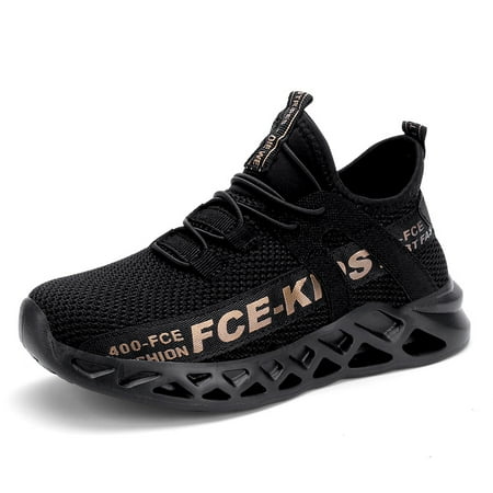 

Boys Woven Knit Soft-soled Sneakers Lightweight Breathable Non-slip Casual Shoes