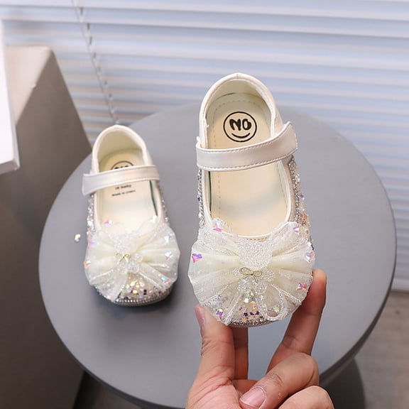 MEZZALL Child Outdoor Girls Sandals Soft Bottom Shoes For Dresses All Season Comfortable Toddler Footwear With Sparkly Design Daily Adorable Casual Kids Princess Solid Color Toddler Footwear
