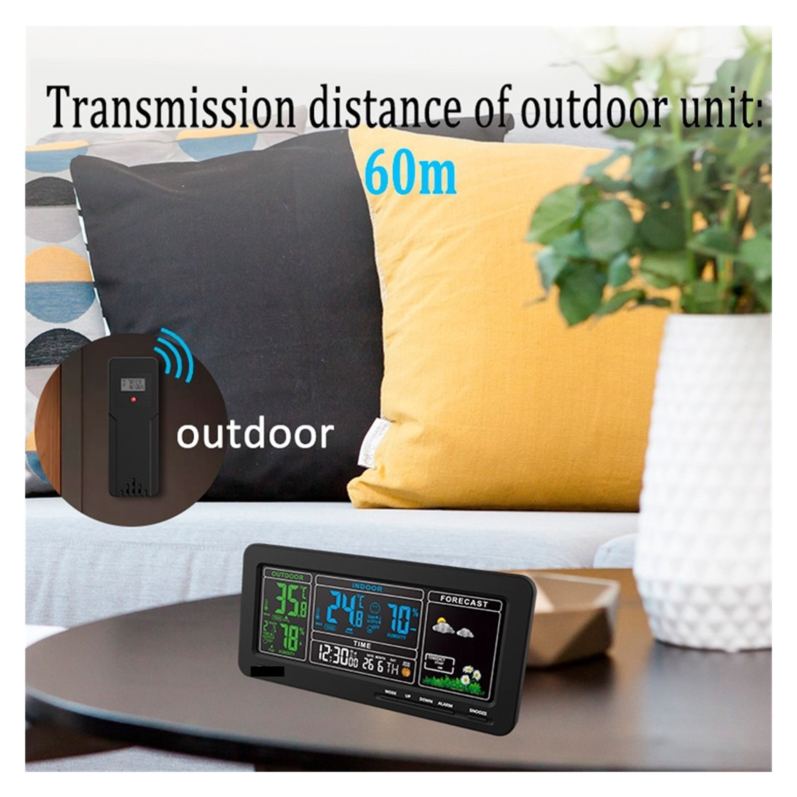 8-in-1 Wireless Weather Station with Air Pressure, Digital Moon Phase Monitor