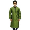 thumbnail image 6 of Atasi Men's Designer Long Kurta Green Casual Bollywood Ethnic Shirt-X-Large, 6 of 7