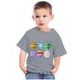 thumbnail image 2 of REORIAFEE Toddler Kids Boys Girls Happy Easter Day Oversized Tshirts Plus Size Tee Shirts Colorful Easter Egg Blouse Crewneck Tops Short Sleeve Pullover Summer Fashion Clothing Gray, 2 of 6