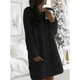 thumbnail image 4 of Women's Autumn and Winter Plush Dress Round Neck Simple Casual Straight Plush Dress Long Sleeve Dresses, 4 of 4
