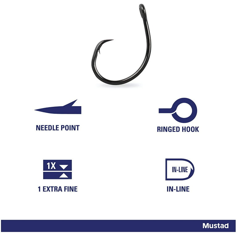 Mustad Demon Perfect Circle Hooks, Size 7/0, 25 Pack - 39951NP-BN-7/0-25U