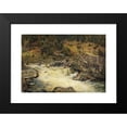 thumbnail image 2 of Hans Gude 24x18 Black Modern Framed Museum Art Print Titled - Waterfall in Hallingdal (1848), 2 of 5