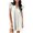 White, variant on ShomPort Ruffle Sleeve Cute Dress for Women Summer Loose Mini Dresses V-Neck Pleated Sundresses