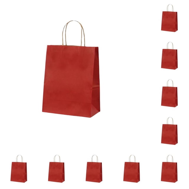 Injueey Bolsa de papel Kraft de 10 Uds. Con asa giratoria, herramienta de almacenamiento de ropa con soporte de carga, bolsas para hornear a la moda, Almacenamiento y organización del hogar Vino rojo Injueey HA066668-07