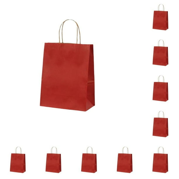 Injueey Bolsa de embalaje de 10 Uds. Con asa giratoria, herramienta de almacenamiento de ropa, bolsas para hornear a la moda, fiesta de Almacenamiento y organización del hogar Vino rojo