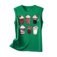 thumbnail image 3 of Women's American Flag Print Tank Top Summer Crew Neck Sleeveless Tee Tank Funny Casual 250th Anniversary Tee Shirts Green, 3 of 4