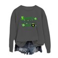thumbnail image 1 of Fadeal Chandail en Molleton pour Femmes St Patricks Printemps Col Rond Imprimé Lettre St. Day Ample Décontracté Chandail à Capuchon St Patricks Day Chemise Femmes Gris Foncé TG, 1 of 4