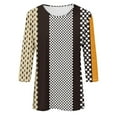 thumbnail image 4 of Teissuly Women's Fashion Casual Color Block Printing Round Neck 3/4 Sleeve T-shirt Top Blouse, 4 of 5