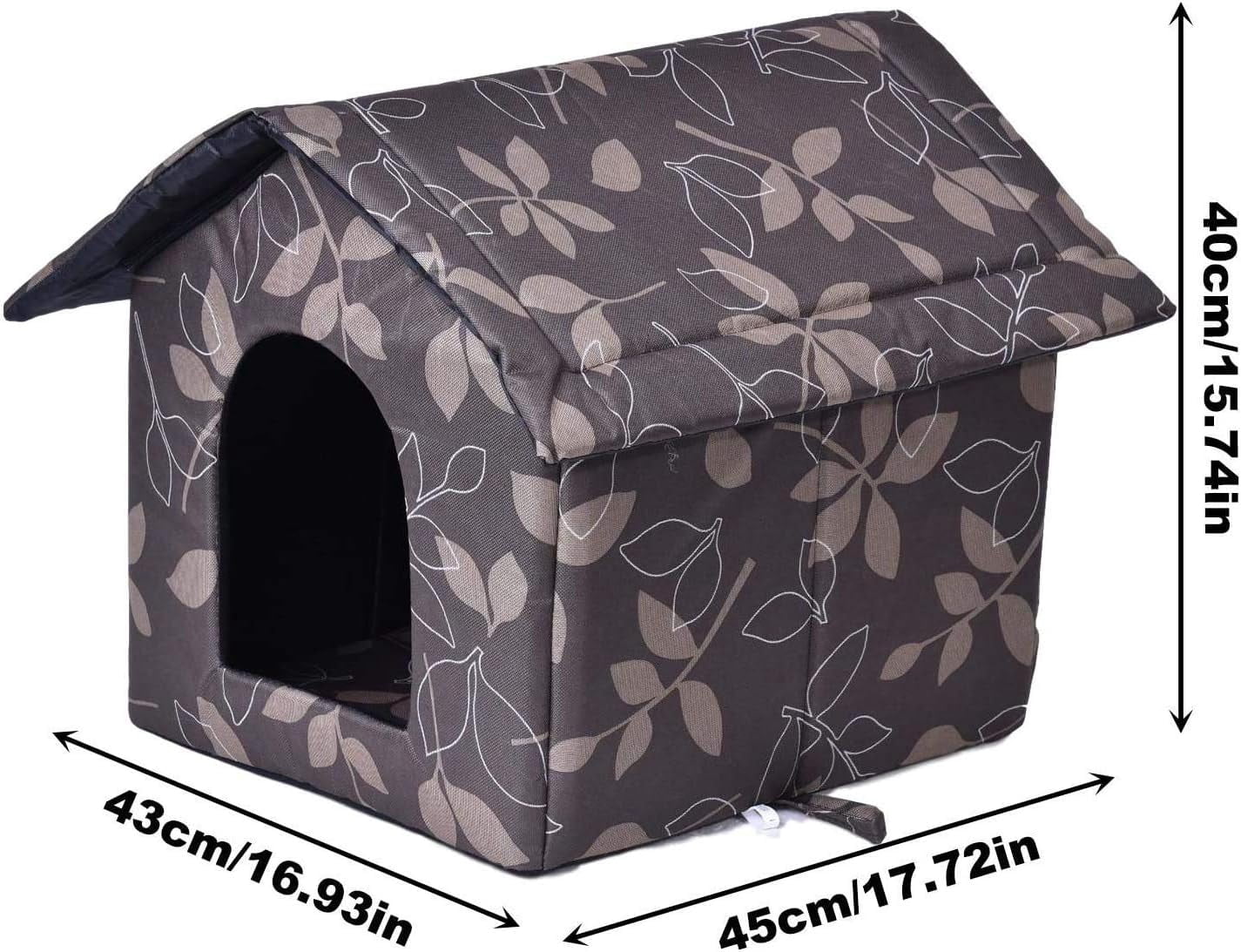RKXQT Outdoor Pet House, Waterproof Thickened Cat Nest Tent Cabin Pet Products, Kitten House Outdoor Heated Cat Shelter-L