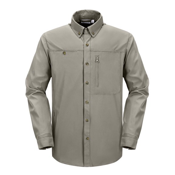 33,000ft Men's UPF 50  UV Protection Long Sleeve Hiking Shirts Breathable Quick Dry Fishing Shirts for Safari Outdoor