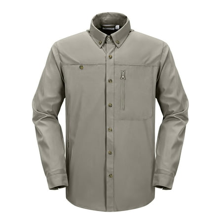 33 000ft Men s UPF 50+ UV Protection Long Sleeve Hiking Shirts Breathable Quick Dry Fishing Shirts for Safari Outdoor