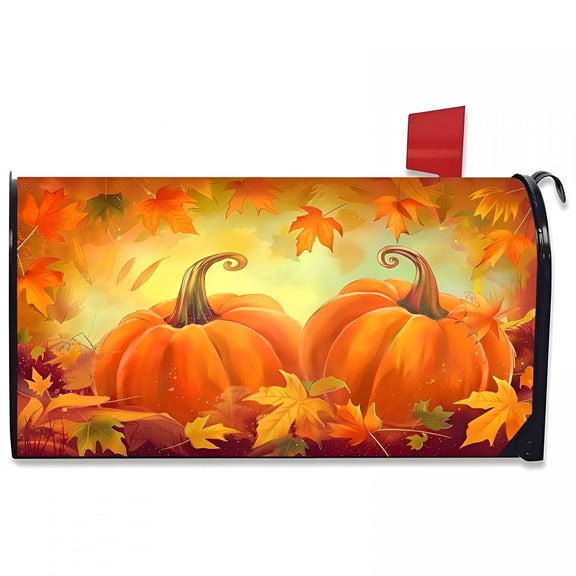 XIBUFE Welcome Fall Pumpkin Mailbox Covers Magnetic Standard Size 21 X 18 Waterproof Magnetic Mailbox Cover Post Letter Box Mailbox Covers for Farmhouse Garden Yard