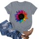 thumbnail image 1 of Fiudx Ofertas Del Día Mujer Casual Verano Impresión Manga Corta Cuello Redondo Suelta Camiseta Blusa Tops, 1 of 5
