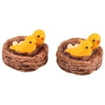 thumbnail image 2 of Ruanlalo 2Pcs Mini Birds with Nest Garden Resin Art Craft Home Decor Desktop Ornament, 2 of 5