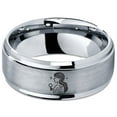 thumbnail image 2 of Thin Gray Band Gamer Tungsten Valentine Gift Promise Rings Two Tone Ring Bohemian Mens 6mm, 2 of 7