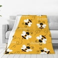 thumbnail image 1 of Balery Cute Bee Butterfly Yelllow Manta de Felpa Suave y Acogedora – Cobija de Franela Aterciopelada para Cama, Lavable y Cálida para Sofá, Mascotas, Transpirable-40"x30", 1 of 7