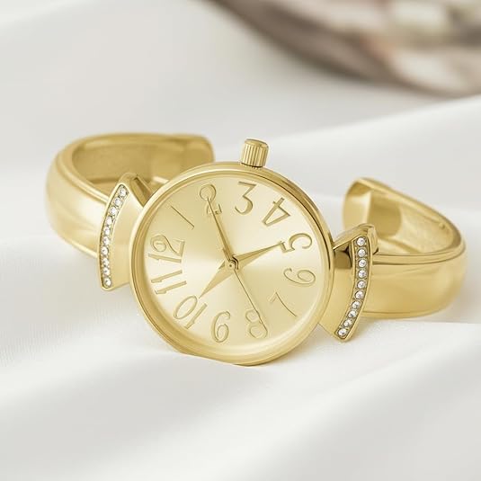 Blekon Collections Womens 29mm Case Large Numbers Narrow Cuff Bangle Watch