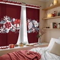 thumbnail image 4 of Red Christmas Sheer Curtains 72 Inches Long, Winter Xmas Bells Bow Flower Snowflakes Light Filtering Window Curtains for Living Room/Bedroom, Rod Pocket Voile Sheer Drapes, 52"Wx72"L, 2 Panels, 4 of 9