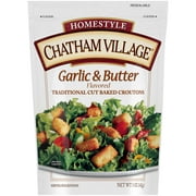 Chatham Village Salad Topping Garlic & Butter Crouton Traditional Cut, 5 oz