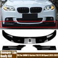 thumbnail image 2 of 3Pcs PP Front Bumper Lip Spoiler Splitter Protection Trim Lip Cover Fit For BMW 5 Series F10 F11 M Sport 2011-2017, 2 of 7