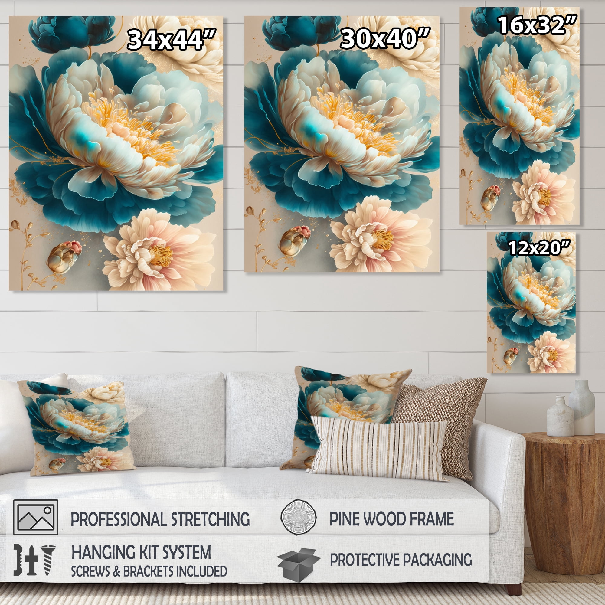Designart Vibrant Floral Bunch III Canvas Wall Art