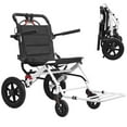 thumbnail image 2 of Tereitr Portable Folding Transport Wheelchair, Ultra Lightweight 14 lbs Travel Wheelchair with Telescopic Handle & 12 Inch Rear Wheels for Adults and Seniors, Supports 265 lbs, 2 of 10