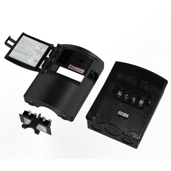 HIITIO 60 Amp 240V AC Disconnect Box - Outdoor Waterproof Non-Fused Electrical Enclosure with Safety Switch for HVAC & Air Conditioners - UL Listed (60A Plastic Enclosure)