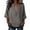 Gray, variant on Womens Tops 3/4 Sleeve Turn down Collar T-Shirts Casual Loose Summer Plain Dailywear Basic Tops