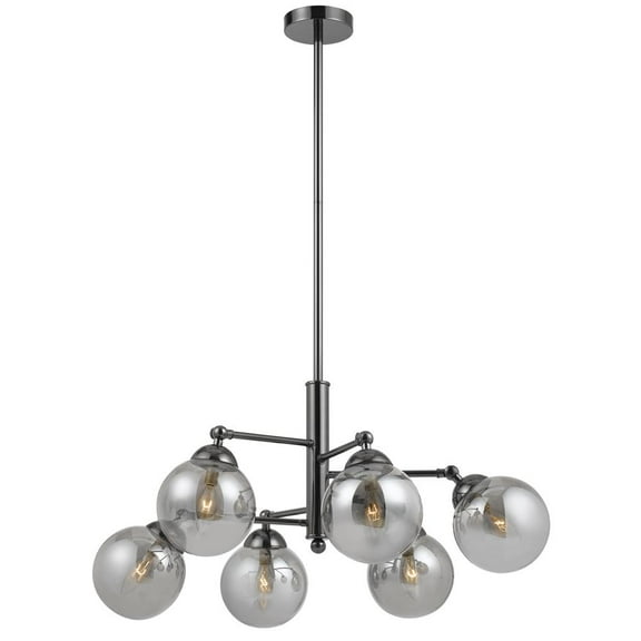 Cal Lighting 40W X 6 Prato Metal/Glass 6 Lights Chandelier