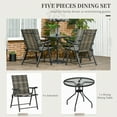 thumbnail image 4 of Outsunny Patio Dining Set, Φ31.5" Glass Top Table w/ Umbrella Hole, Gray, 4 of 10